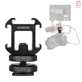 Andoer 3 Adaptador de montagem na câmera Canon Nikon Sony DSLR para luz de vídeo LED Microp (6)