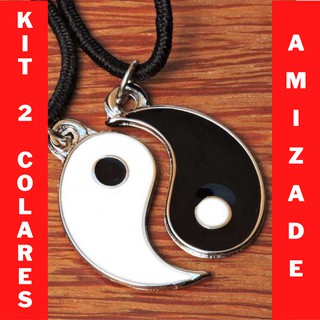 Kit 2 Colares Namorados Amizade Best Friends Yin Yang Pronta Entrega