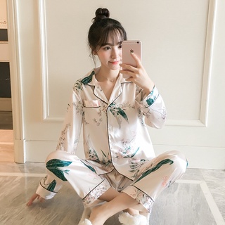 Novo pijama feminino conjunto de mangas compridas