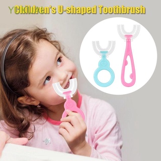 YUKUAL Manual Silica Gel 6-12 years Old Children's Baby Care 2-6 years Old U-type Toothbrush/Multicolor