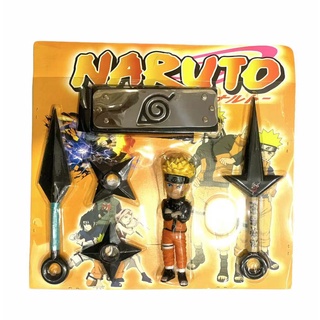 kit boneco Naruto + Bandana + acessorios divertir Brinquedo