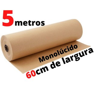 Papel Kraft 80g c/ 60cm de largura x 5 Metros de comprimento p/ embalagem ( Monolúcido )