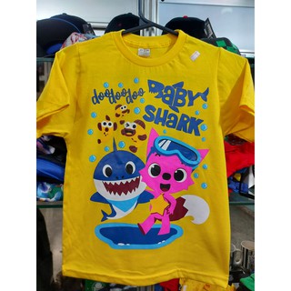 camisa infantil cor amarela Baby Shark tam 4 .6 .8