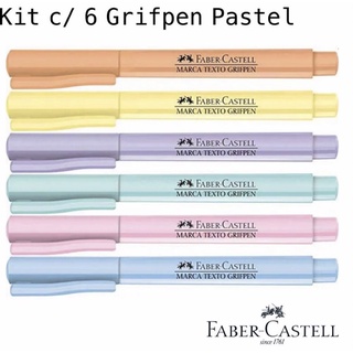 Kit Marca Texto FABER-CASTELL Grifpen Pastel c/ 6 Unidades