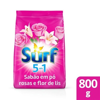 Detergente Lava Roupas em Pó Surf 5Em1 Rosas e Flor de Lis 800G