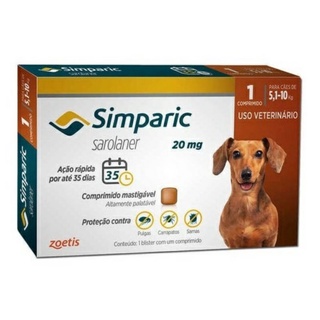 SIMPARIC 20 mg cães de 5 a 10 KG 1 Comprimido Resolve