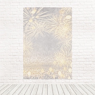 Painel Retangular Sublimado Branco Efeito Glitter Prata / Ouro Ligth - 1,50 X 2,20 FRT-2319