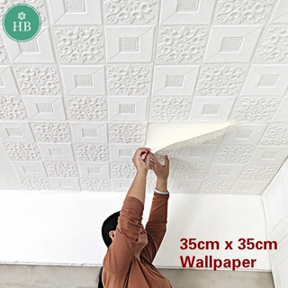 Adesivo de papel de parede 3D de espuma de teto no quarto adesivo de parede da cozinha