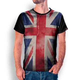 Camiseta Dry Fit Inglaterra Nacional Bandeira Britânico Reino Unido Modelo Slim Camisa de País - TOTAL - NO SENSE