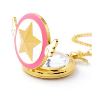 Relógio De Bolso Esportivo Sailor Moon Sakura Cardcaptor De Liga De Bronze Com Colar De Corrente (5)