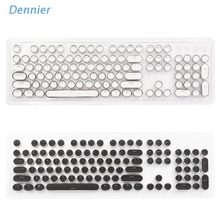 DEN 104 Keys Retro Round Keycaps Double Shot DIY Steam Punk Steampunk Typewriter Keycaps for Backlit Classy Player Stylized