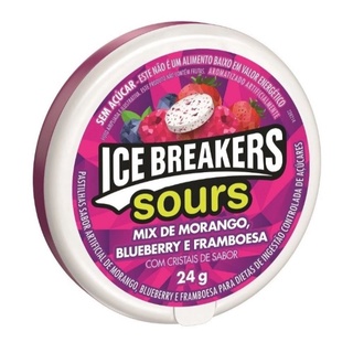 Ice Breakers Mints Sours 24g Hersheys (sem açúcar).