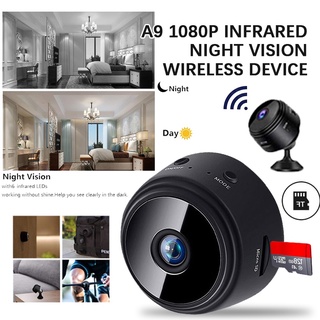 Visão noturna infravermelha A9 Mini câmera wireless monitor IP WiFi HD 1080P Safe Home