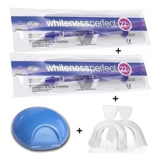 Clareador Dental - Kit 2 Seringas Whiteness Perfect 22% + Moldeira E Estojo