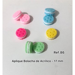 Aplique Bolacha de Acrílico 17 mm - com 10 und cores Sortidas