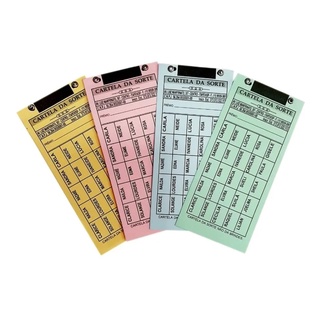 cartelas de rifa com 25 nomes pacote com 10, cores azul branco verde rosa e amarelo. (1)