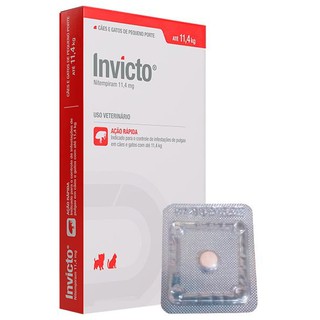 Antipulgas Invicto 11,4 MG 1 Comprimido (Contra infestações de pulgas em Cães e Gatos)+(Blister+Bula)