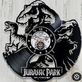 Relogio de parede Jurassic Park - Feito em disco De Vinil Real - Disco de vinil cortado