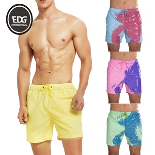 (Em Estoque) Shorts De Praia Masculino Com Cordão Que Muda De Cor Sensível A Temperatura