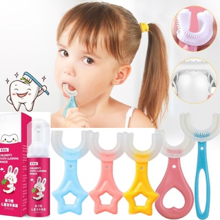 Escova De Dentes Infantil Em Silicone De 2-12 Anos Oral / Escova De Dentes Infantil Em 2 Cores