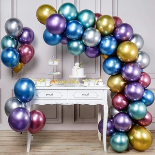Balões Bexiga Metalizado Platino Cromado látex número 9 para Bubble Balão Pacote com 25 unidades Sortido