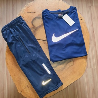 Kit Conjunto NIKE Camiseta Dri fit e Bermuda Refletiva/camisa dry fit/bermuda chimpa Treino Esportes