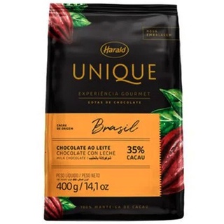 Chocolate Unique Brasil 35% ao Leite Gotas 400 gr - Harald