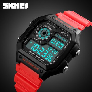 SKMEI Luxury Brand Men LED Sports Digital Waterproof Watch PU Strap Multifunction Alarm Wristwatches Relogio Masculine