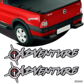 Par De Adesivos Adventure Fiat Strada / Palio 2002 A 2006