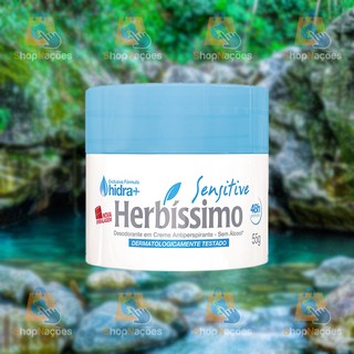 Kit C/ 3 Creme Desodorante Antitranspirante Herbíssimo Sensitive - 55g (1)