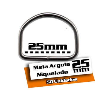 Meia Argola 25mm - 50 unidades