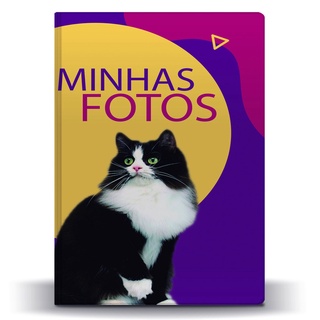 Álbum de Fotos Roxo Pet Cat Frajola p/ 500 Fotos 10x15