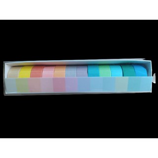 Kit de washi tape cores pasteis 12 unidades
