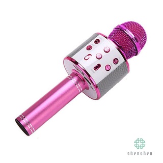 Microfone portátil KTV Wireless Karaokê USB Player microfone alto-falante com LED 【shenshen】