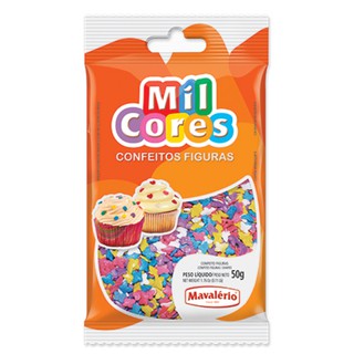 Confeito Figura Mini Confete Mil Cores 50g - Figuras Variadas