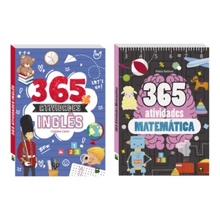 Livro Infantil 365 Atividades Inglês 365 Atividades Matemática /Palavras Cruzadas Cruzadinhas Caça Palavras Desenhar Colorir Contar Resolver/ Livro de Atividades Para Crianças De 6 Anos (Brasileitura)