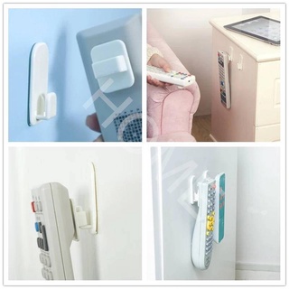 2 Pairs Of Sticky Hooks For Remote Control Plastic Key Hook Wall Mount Holder Family Organization (2)
