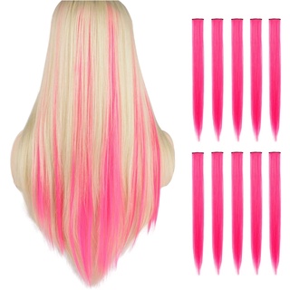 lote 10 mechas rosa pink tic tacs cabelo sintético