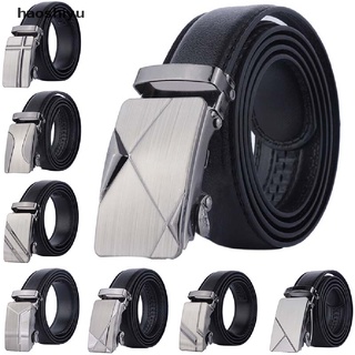 haoshiyu Automatic Buckle Belt Men's Leather Belt Business Fashion Belts Black 110cm .