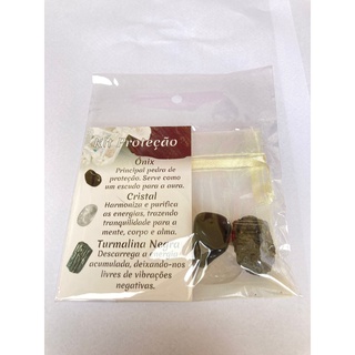 Kit de Pedras - Proteção - Ônix, Cristal e Turmalina Negra