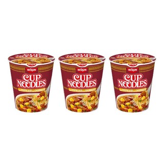 Kit 3 Macarrão instantâneo Cup Noodles costela com molho de churrasco 68 gr