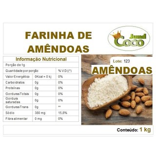 Farinha De Amêndoas Pacote 1 Kg X Sem Glúten Low Carb Vegan