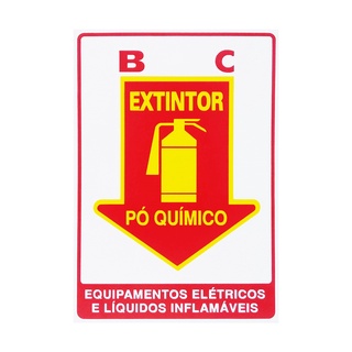 Placa De Sinalização Extintor BC Pó Químico 20x30 Acesso - X-714 F9e