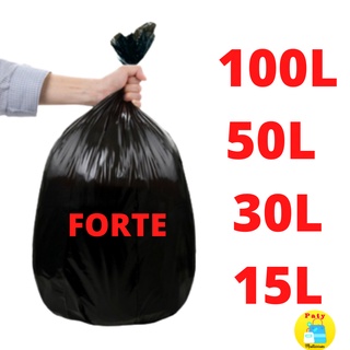 Saco Lixo Preto Forte Reforçado Pacote 15 30 50 100 litros (1)