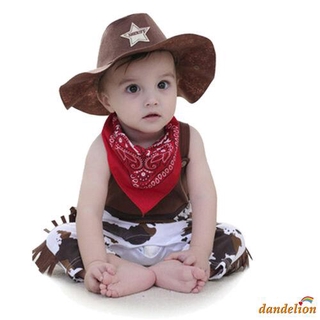 Conjunto Infantil Masculino Macacão Cowboy Borla + Chapéu + Lenço (2)