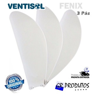 Hélice Ventilador Teto Ventisol Universal Fênix FENIX ou Sunny ou Aires ou Wind Branca C/3 Pás Original