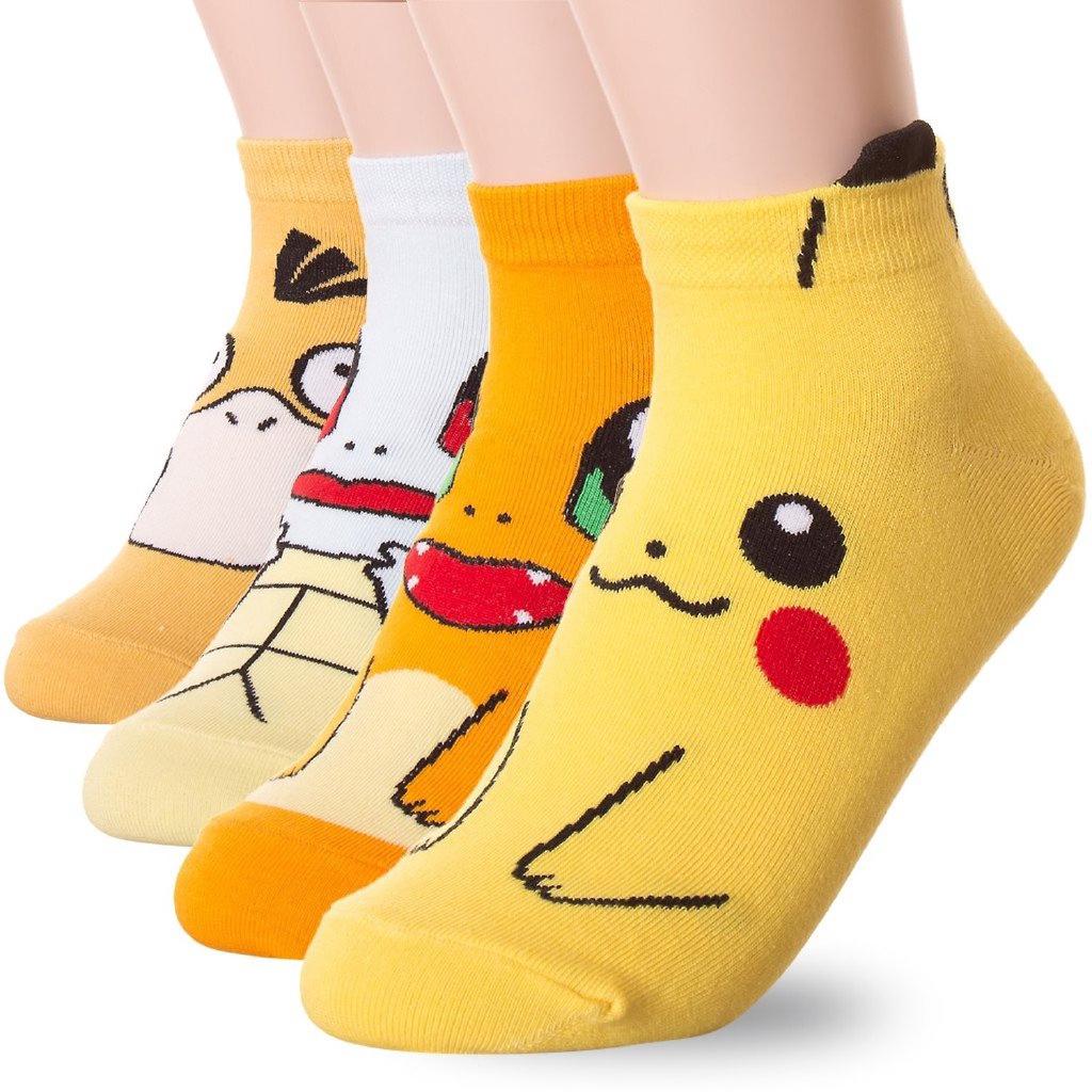 Adorável Meias Femininas Com Bolso Do Pikachu Pokemon / (5)