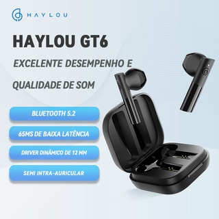 HAYLOU GT6 TWS fone de ouvido sem fio Wireless Earbuds Semi in-ear Earphone Bluetooth Gaming Low Latency