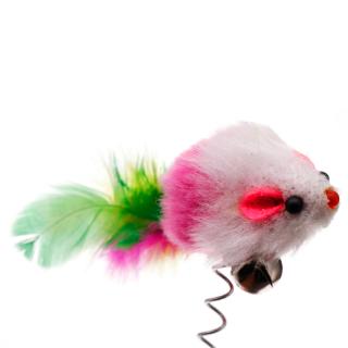 Engraçado Pet Brinquedos Cor Aleatória Otário Com Mola De Pelúcia Rato Gato Que Joga Brinquedos (6)