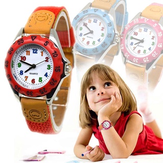 Relógio De Pulso De Quartzo Com Pulseira De Tecido Azul Rosa Amarelo Ponteiro De Emenda De Relógio Infantil De Desenho Animado Fofo Da Moda